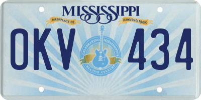 MS license plate OKV434