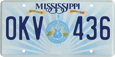 MS license plate OKV436