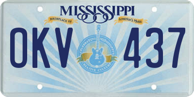 MS license plate OKV437