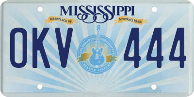 MS license plate OKV444