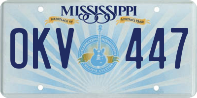 MS license plate OKV447