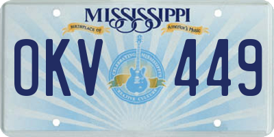 MS license plate OKV449