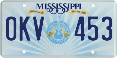MS license plate OKV453