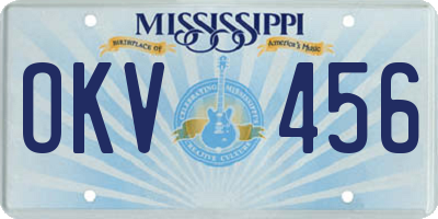 MS license plate OKV456