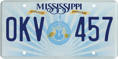 MS license plate OKV457
