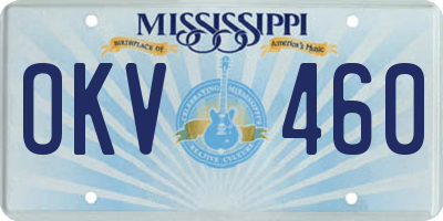 MS license plate OKV460