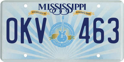 MS license plate OKV463
