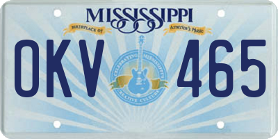 MS license plate OKV465