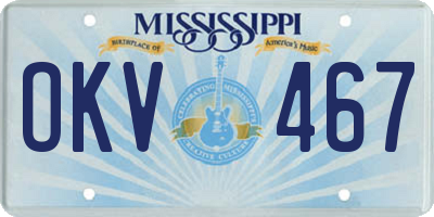 MS license plate OKV467