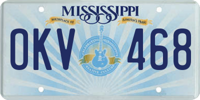 MS license plate OKV468
