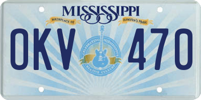 MS license plate OKV470