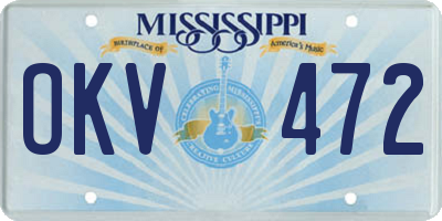 MS license plate OKV472