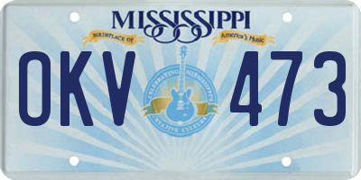 MS license plate OKV473
