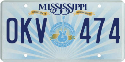 MS license plate OKV474