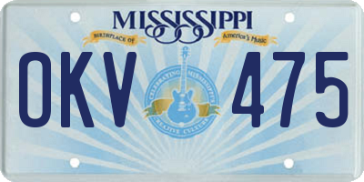 MS license plate OKV475