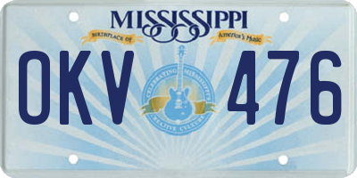 MS license plate OKV476
