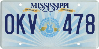 MS license plate OKV478