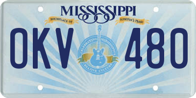 MS license plate OKV480