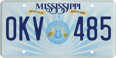 MS license plate OKV485