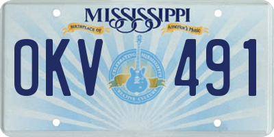MS license plate OKV491