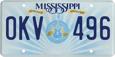 MS license plate OKV496