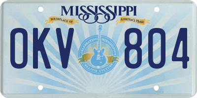 MS license plate OKV804