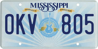 MS license plate OKV805