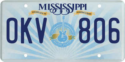 MS license plate OKV806