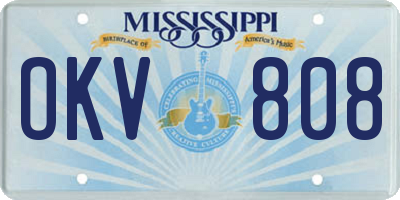 MS license plate OKV808
