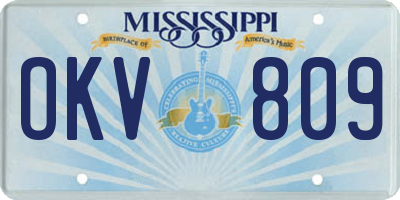 MS license plate OKV809