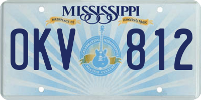MS license plate OKV812