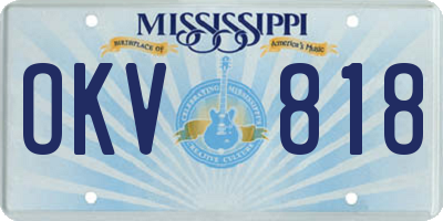 MS license plate OKV818