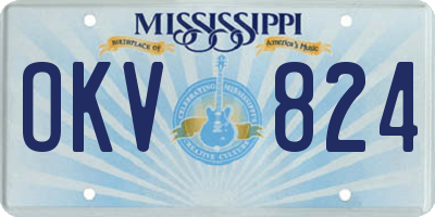 MS license plate OKV824