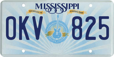 MS license plate OKV825