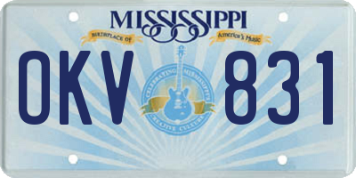 MS license plate OKV831