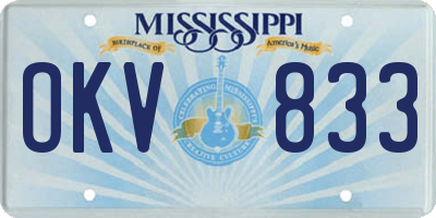 MS license plate OKV833