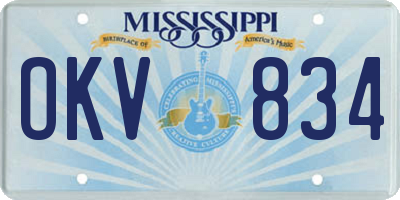 MS license plate OKV834