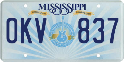 MS license plate OKV837