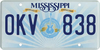 MS license plate OKV838