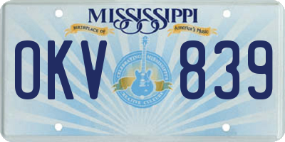 MS license plate OKV839
