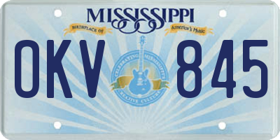 MS license plate OKV845
