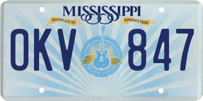 MS license plate OKV847