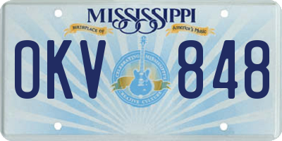 MS license plate OKV848