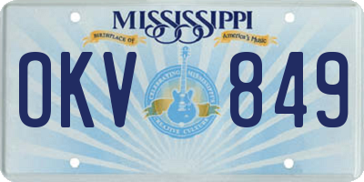 MS license plate OKV849