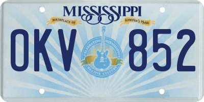 MS license plate OKV852