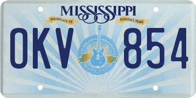 MS license plate OKV854