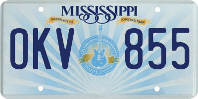 MS license plate OKV855