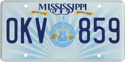 MS license plate OKV859