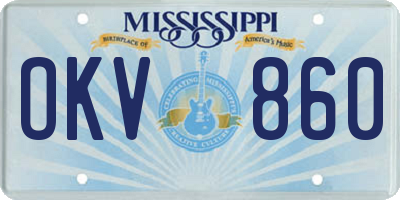 MS license plate OKV860