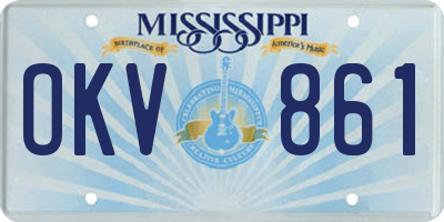 MS license plate OKV861